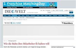 Trainingsprogramm :  Wie die Bahn ihre Mitarbeiter fit halten will - Nachrichten Wirtschaft - DIE WELT