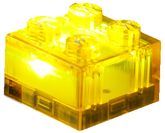25 x STAX® 2x2 Gelb Transparent  - LEGO®-kompatibel 