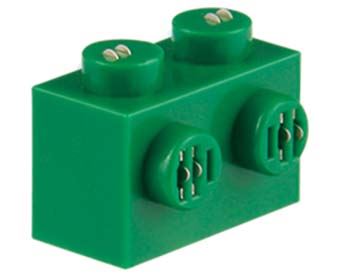 25 x STAX ® Angle connector 2x2x2 Grün matt - LEGO®-kompatibel