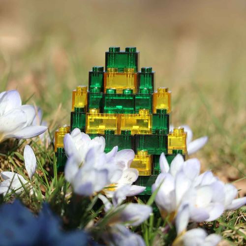 STAX® Osterei grün/gelb transparent - LEGO®-kompatibel