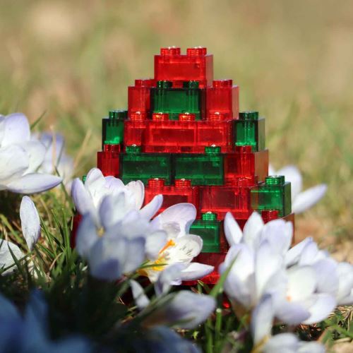 STAX® Osterei rot/grün transparent - LEGO®-kompatibel
