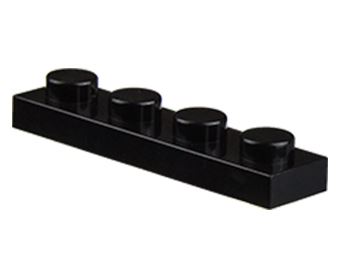 25 x STAX ® Connector 1x4 Schwarz flach - LEGO®-kompatibel 