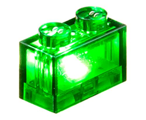 25 x STAX® 1x2 grün transparent - LEGO®-kompatibel 