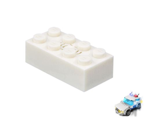 STAX ® Sound STAX 2x4 weiß Polizei- LEGO®-kompatibel 