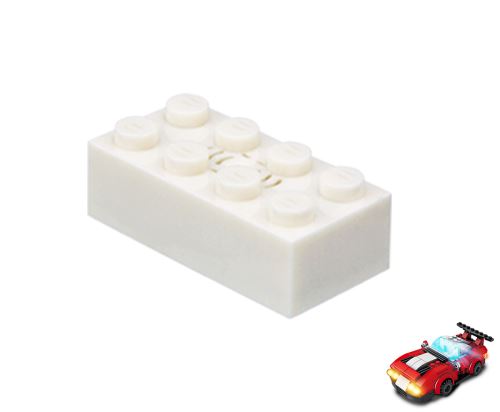 STAX ® Sound STAX 2x4  weiß Rennwagen - LEGO®-kompatibel 