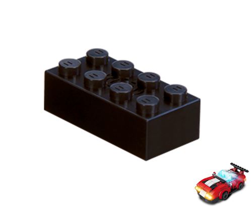 STAX ® Sound STAX 2x4 schwarz Rennwagen - LEGO®-kompatibel
