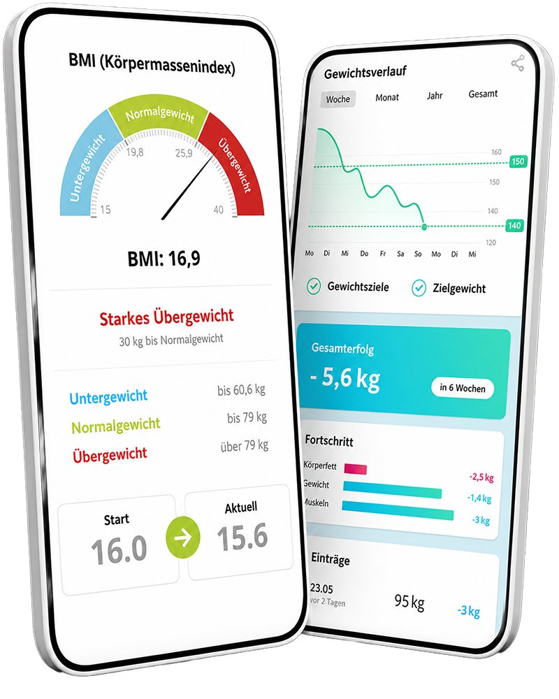 aktiBMI BMI Rechner und Gewichtstagebuch auf mehreren Geräten