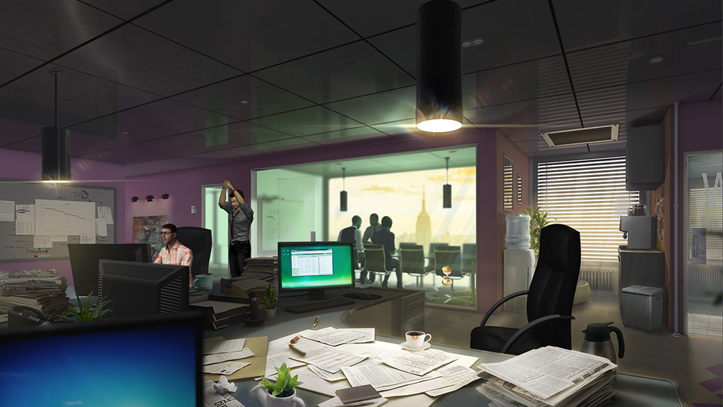 The Mystery of Oak Island – office scene from the point & click adventure
