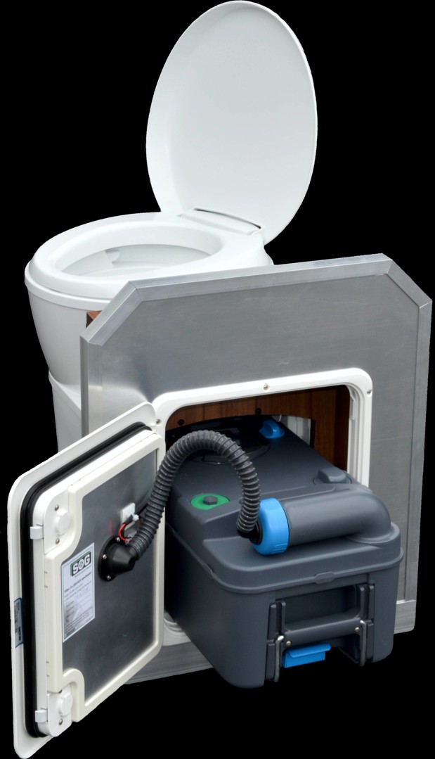 SOG® Türvariante an der Serviceklappe einer Kassettentoilette