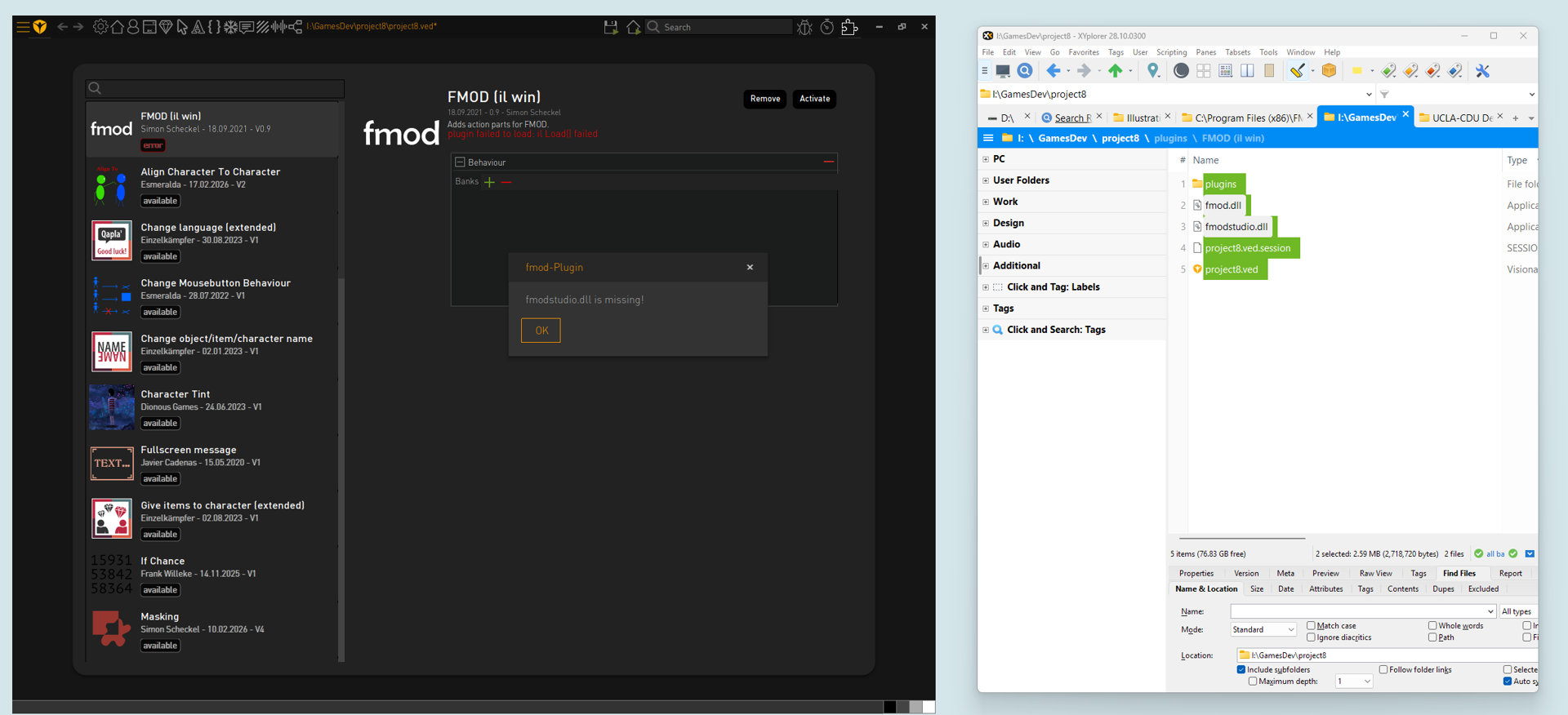 Project Fmod How do I install/activate the FMod plugin?