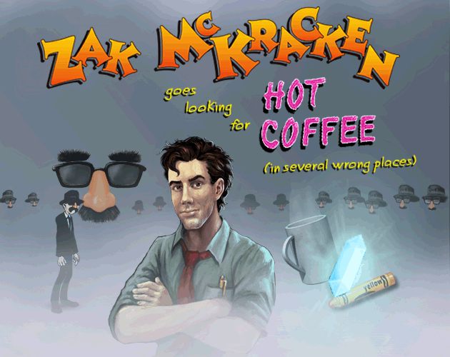 Zak McKracken goes looking for Hot Coffee (in several wrong places)
