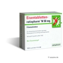 EISENTABLETTEN ratiopharm N 50 mg Filmtabletten